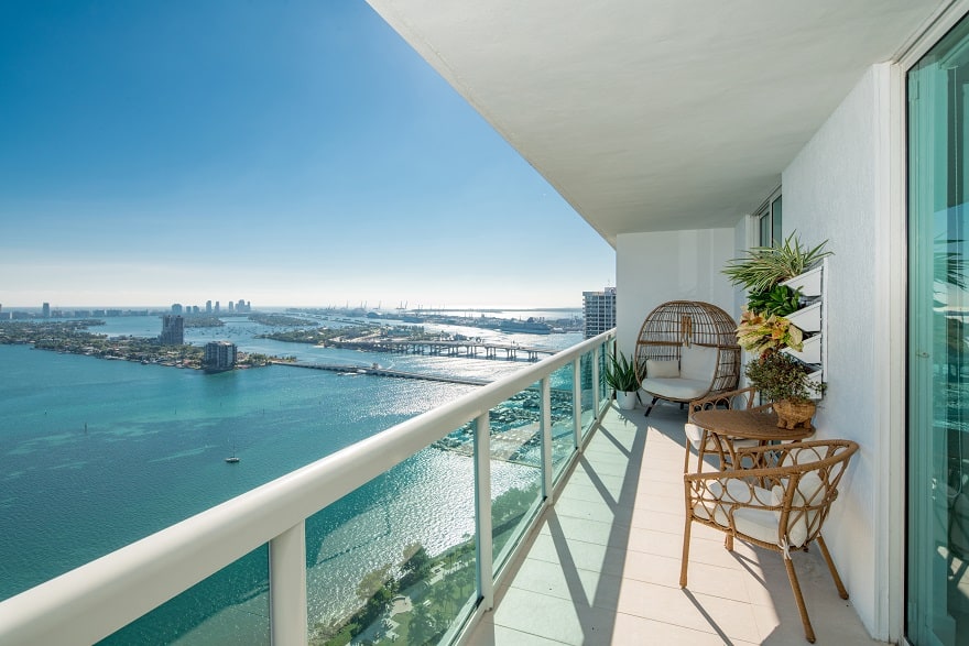 Moving to the USA - Amazing balcony apartment view of Port Miami FL USA
