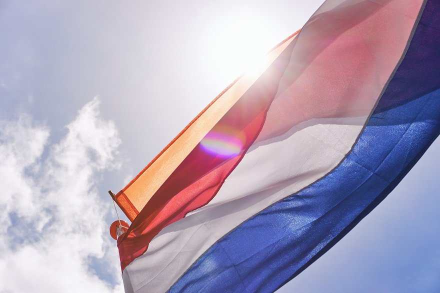 Netherlands flag with orange